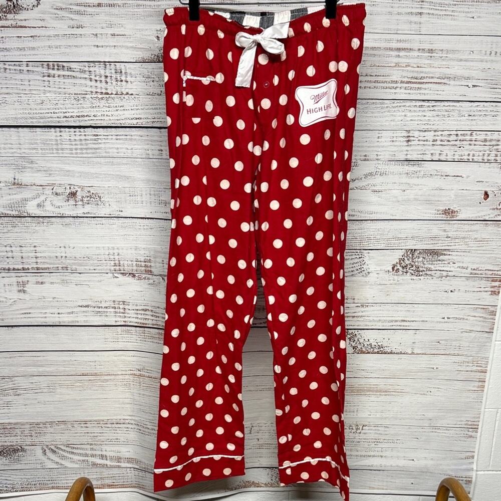 Miller High Life Pajama Pants Polka Dot NEW XL Red